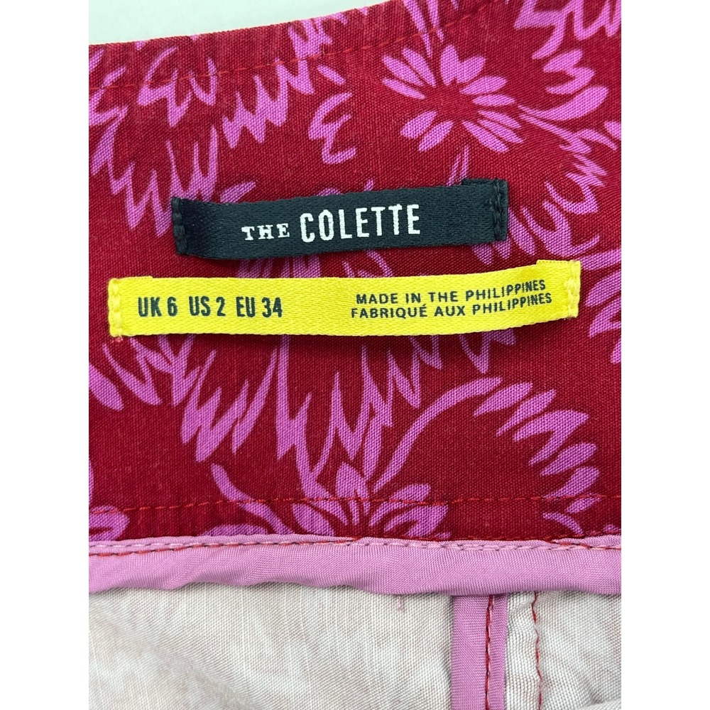 Maeve Anthropologie The Colette Jumpsuit Pink Red Floral Wide Leg Womens Size 2 - Picture 8 of 14